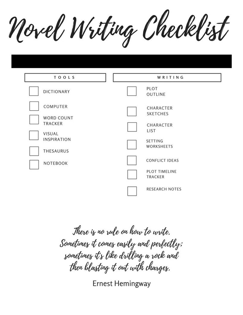 Proven Novel Outline Templates for Every Major Genre novel writing worksheets