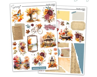Falling Leaves | Journaling | Sticker Kit | Bullet Journal Stickers | Journal Stickers | Planner Stickers | Journal Kit