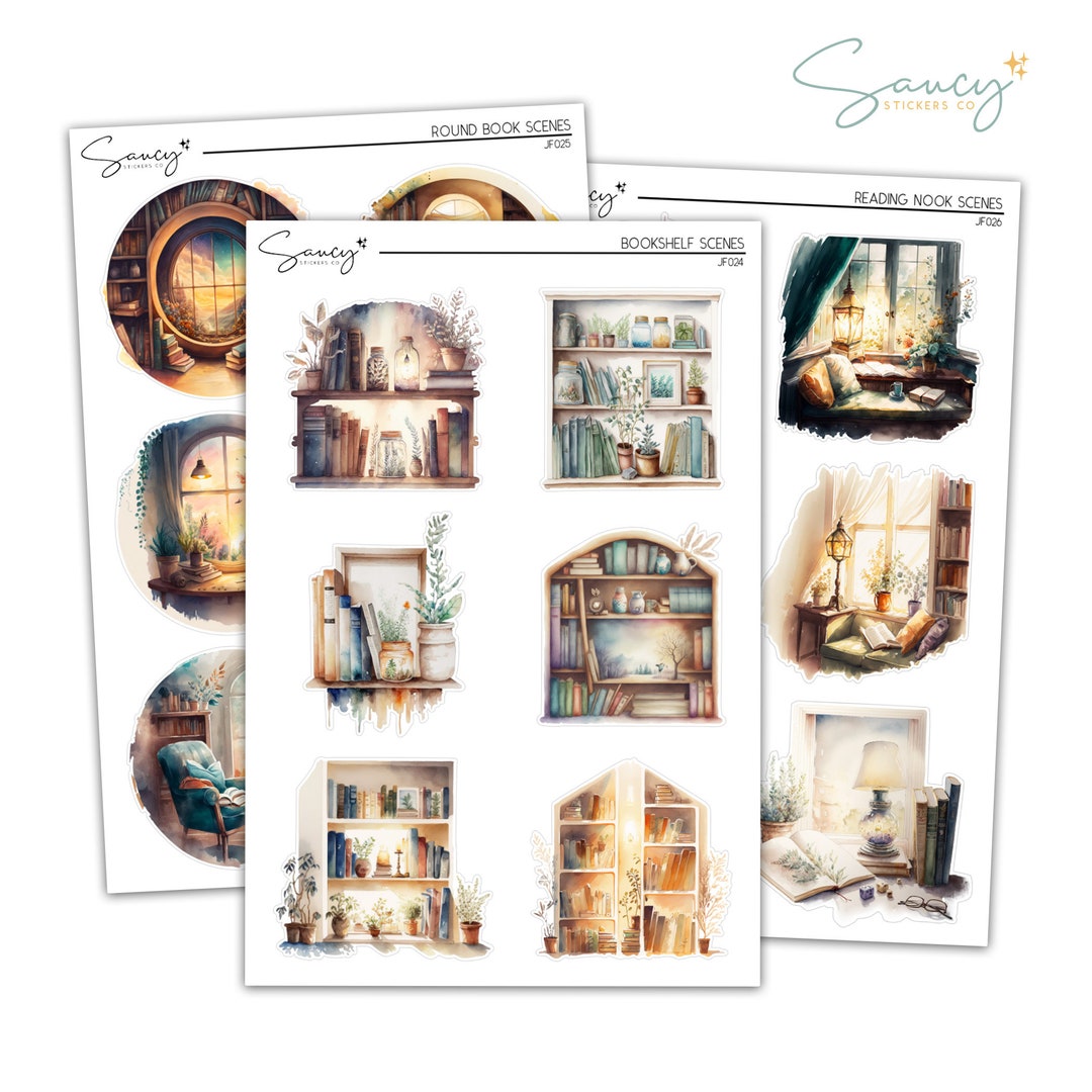 Bookish Scenes Journaling Sticker Kit Bullet Journal Stickers Journal ...