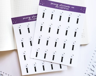 Bangtan BTS Lightstick Stickers: Kpop Bujo Planner Stickers, Journal