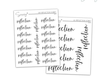 Reflection Script Stickers | Journal, Planner, Bujo