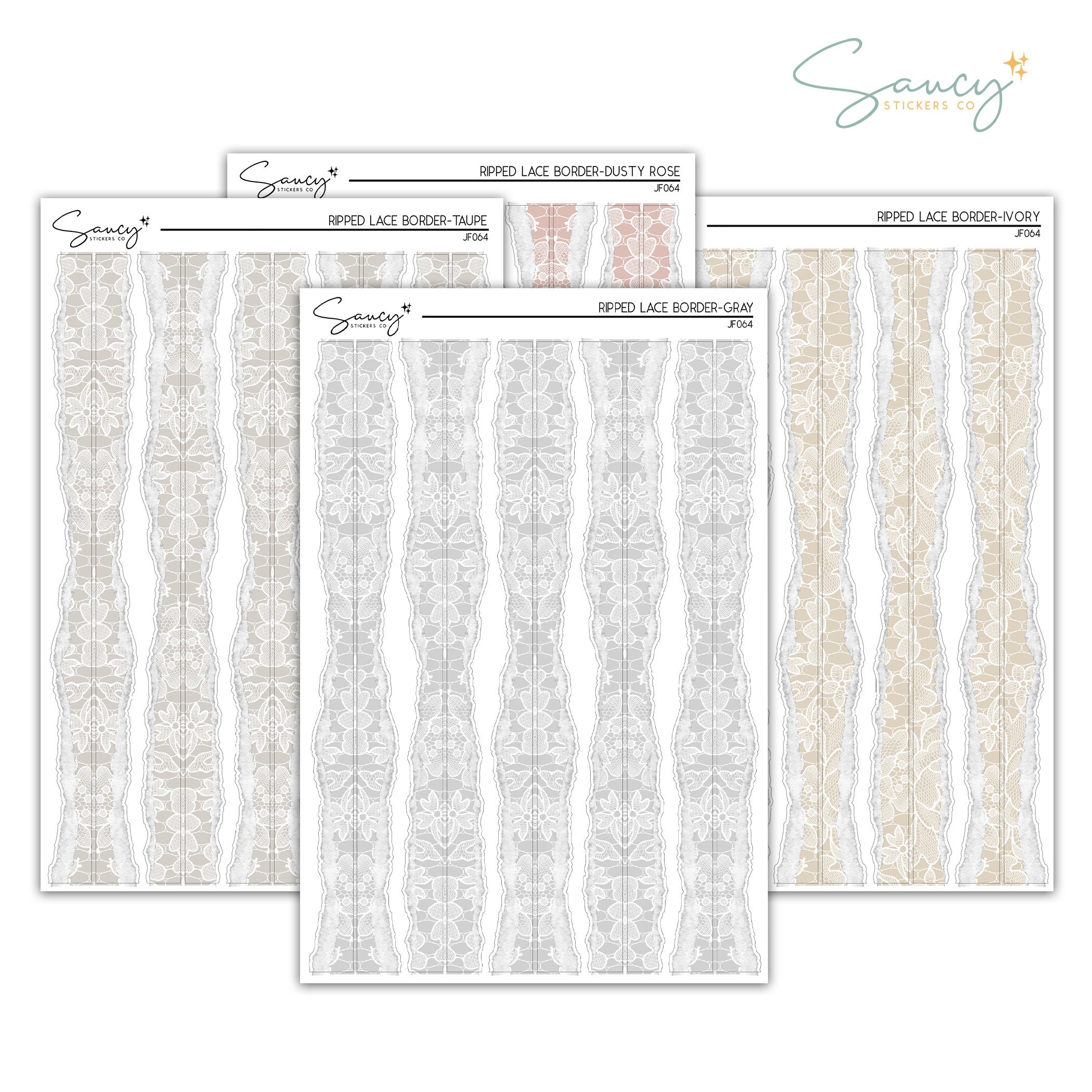 Ripped Lace Border Stickers | Journal Stickers | Planner | Bujo - Etsy