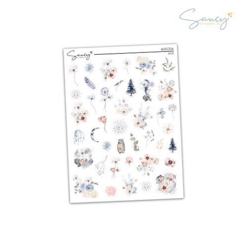 Floral Journal Sticker Kit Journaling Stickers Flower Etsy