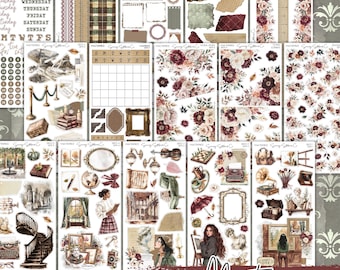Masterpiece Autumn Sticker Kit for Journals, Planner, autumn sticker sheets, junk journal, scrapbooking, cute decorative stickers