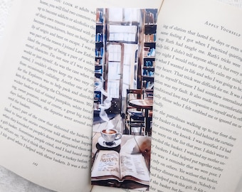 Book Café Bookmark, Aesthetic bookmarks, Cute Bookmark, Bookish, Gift for readers