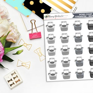 Typewriter Word Count Tracker Writer Planner Stickers image 4