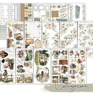 Cottagecore Dekoratives Aufkleber-Kit | Journal Aufkleber | Journaling | Planer Aufkleber | Bujo | Planer | Frühlings-Aufkleber
