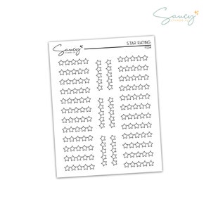 Star Rating Tracker | Planner Stickers | Journal | Bullet Journal | Journaling Stickers | Reading tracker