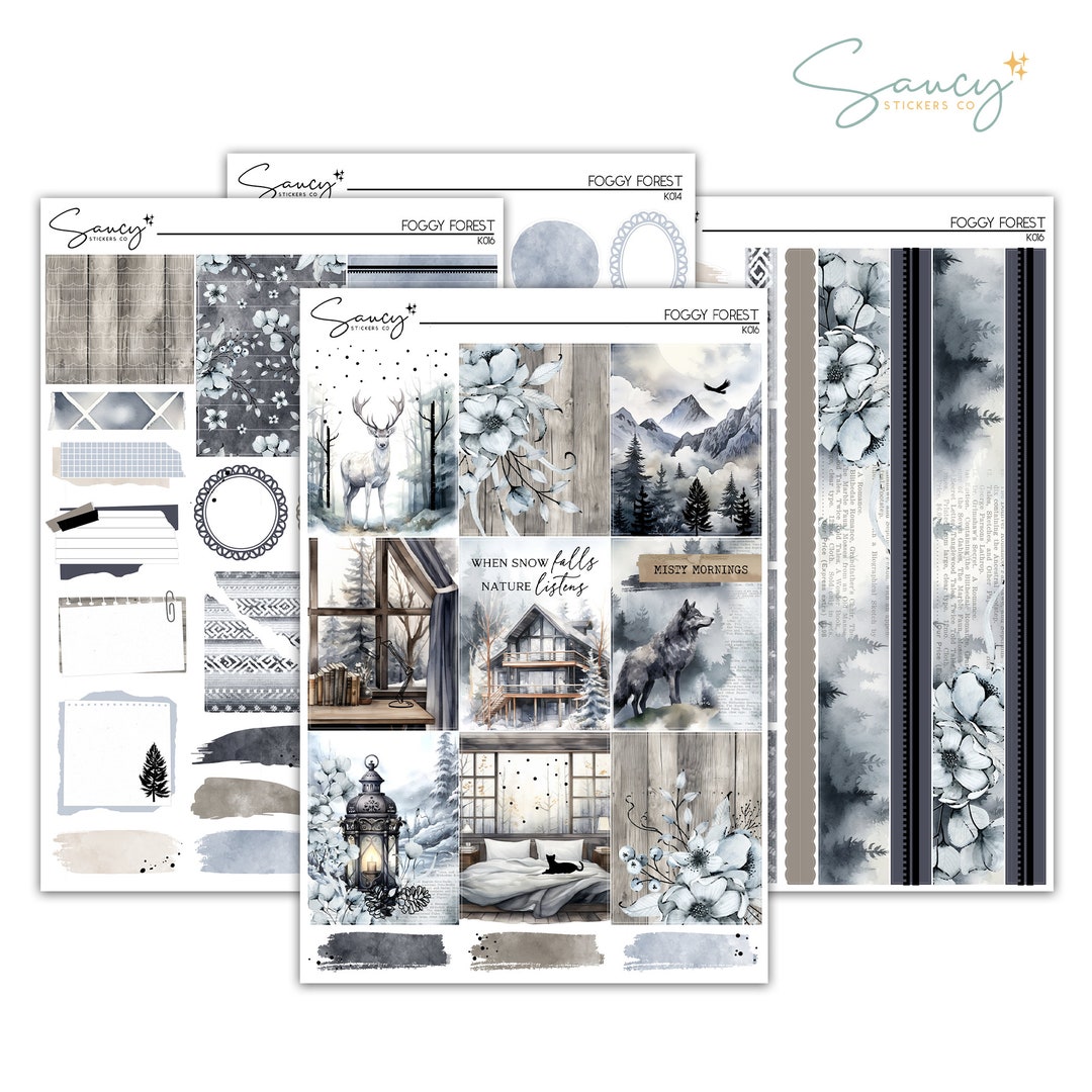 Foggy Forest Foiled Weekly Planner Sticker Kit Stickers Winter Stickers ...