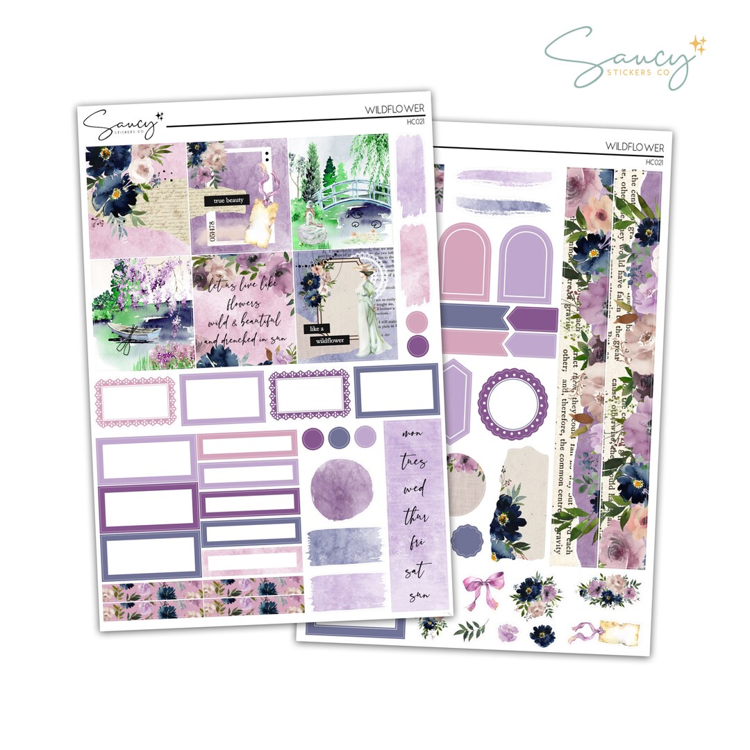 Wildflower Hobonichi Cousin A5 Planner Kit Sticker Kit - Etsy