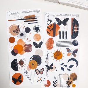 Abstract Boho Collage Journaling Kit | Sticker Kit | Bullet Journal Stickers | Journal Stickers | Planner Stickers | Journal Kit | Stickers