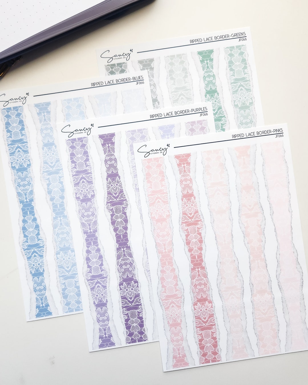 Ripped Lace Border Stickers | Journaling, Bujo, Planner, Aesthetic ...