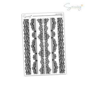 Black Lace Border | Journaling | Sticker Kit | Bullet Journal Stickers | Journal Stickers | Planner  Stickers | Journal Kit | Bujo