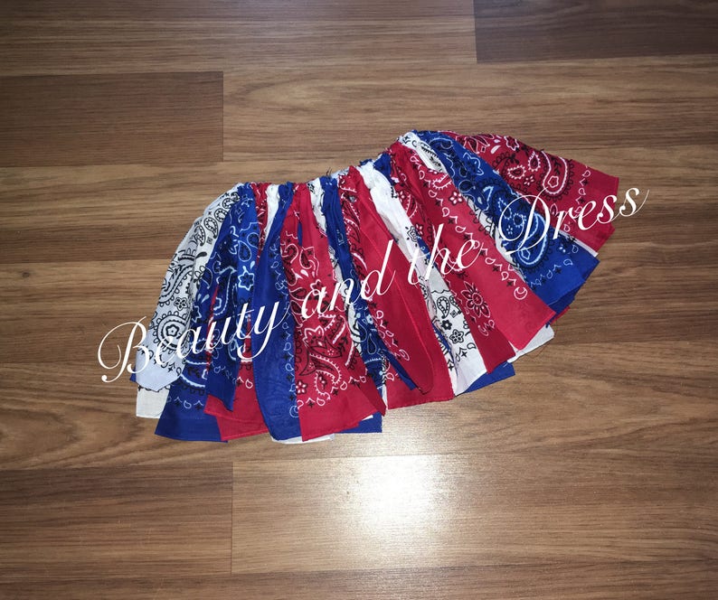 Fourth of July tutu, Stars and Stripes, indendepence day, bandana tutu, fabric tutu, Memorial Day tutu, Labor Day tutu, holiday tutu set image 2