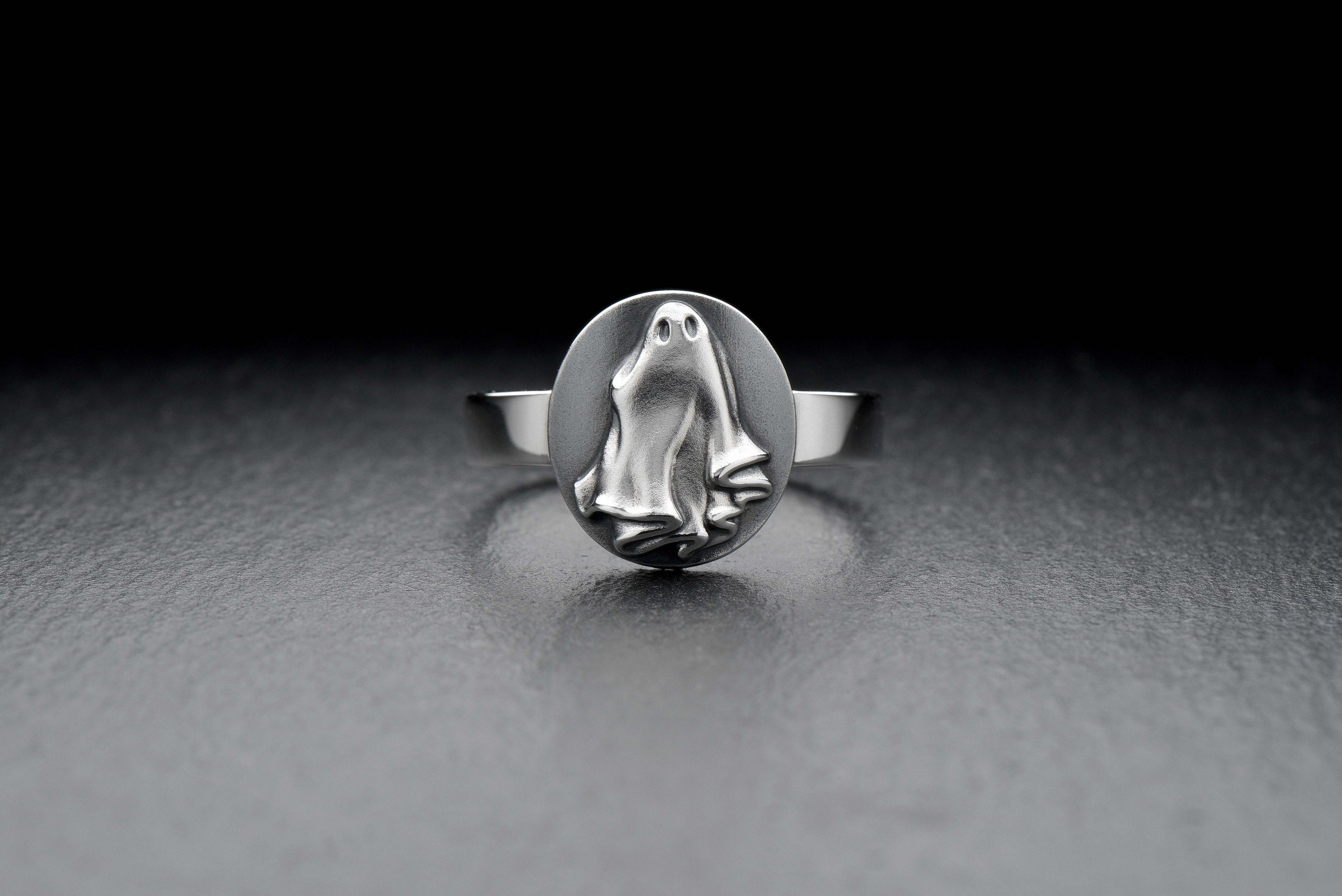 Ghost ring Cute Ghost ring Halloween ring Ghost jewelry Silver Etsy