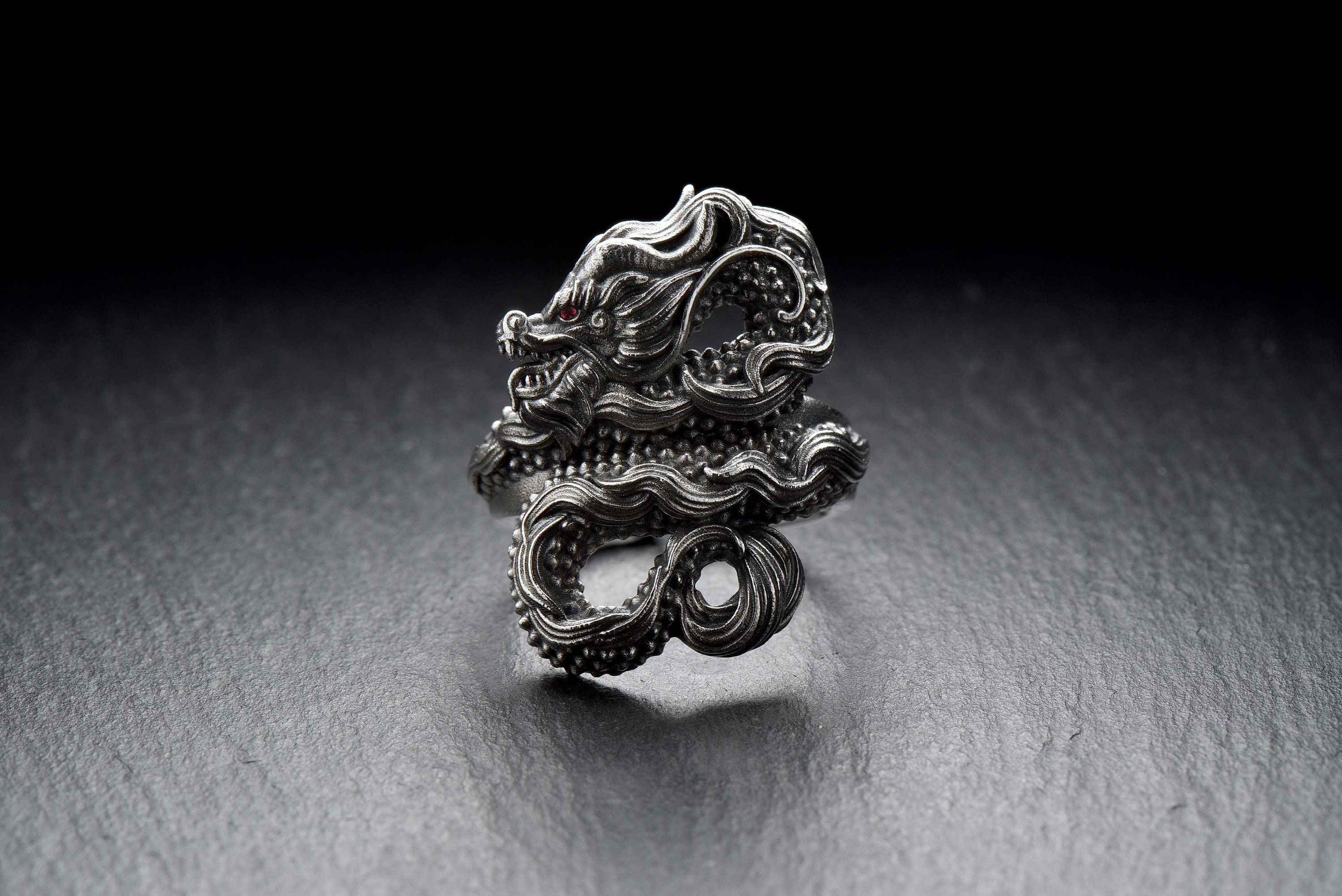 Chinese dragon ring Chinese new year Silver dragon ring | Etsy