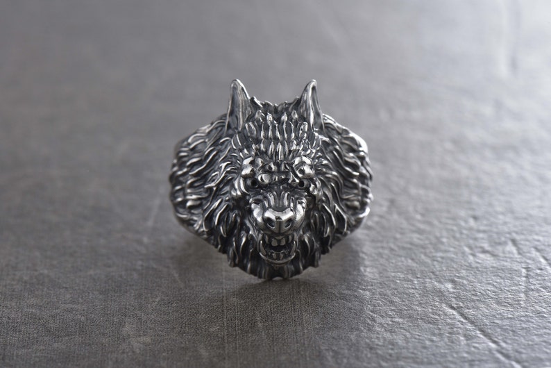 Werewolf ring Silver wolf Wolf necklace Werewolf pendant | Etsy