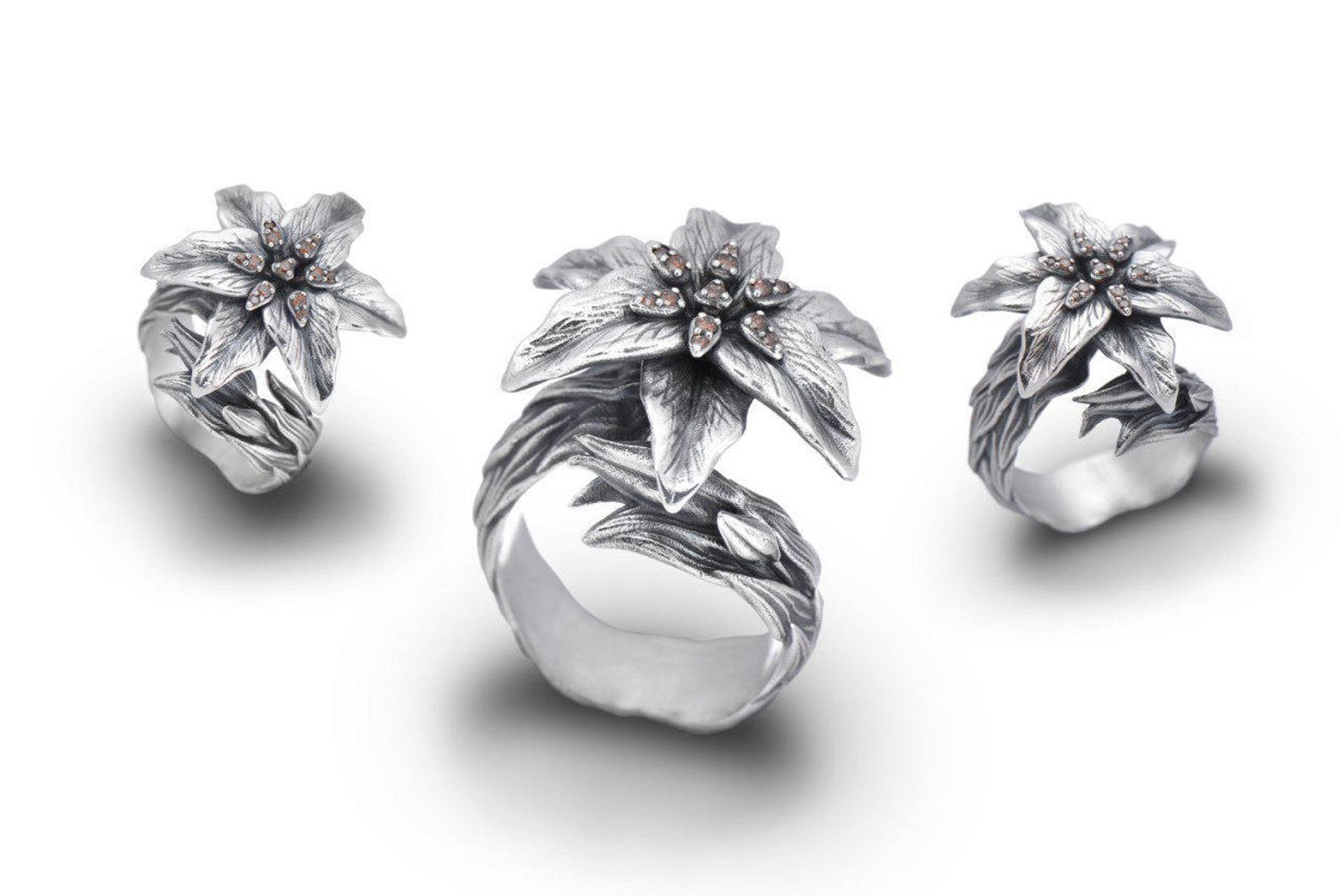 Lily ring Flower jewelry Lily Flowers Lily jewelry Floral Etsy