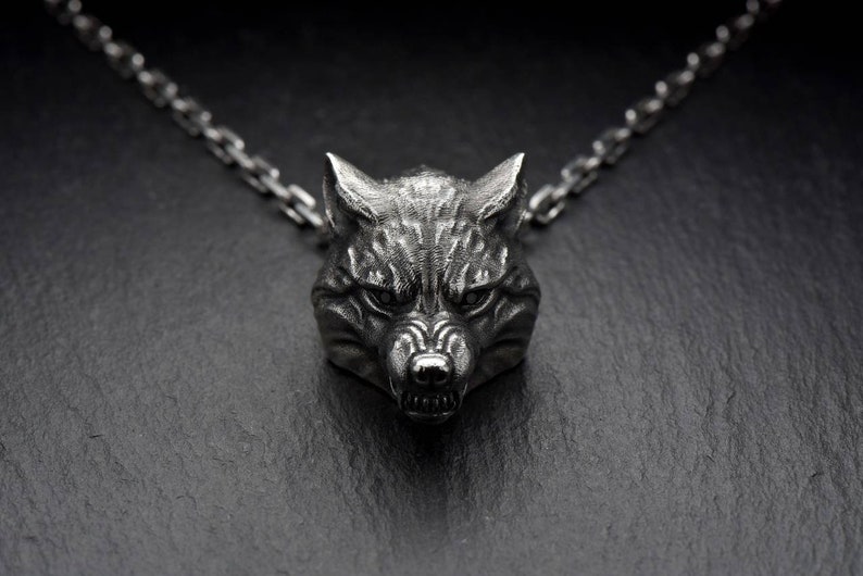 Wolf Jewelry Silver Wolf necklace Werewolf pendant Werewolf | Etsy