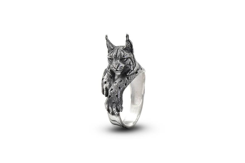 Lynx ring Lynx jewelry Maine Coon jewelry Bobcat ring Animal Etsy