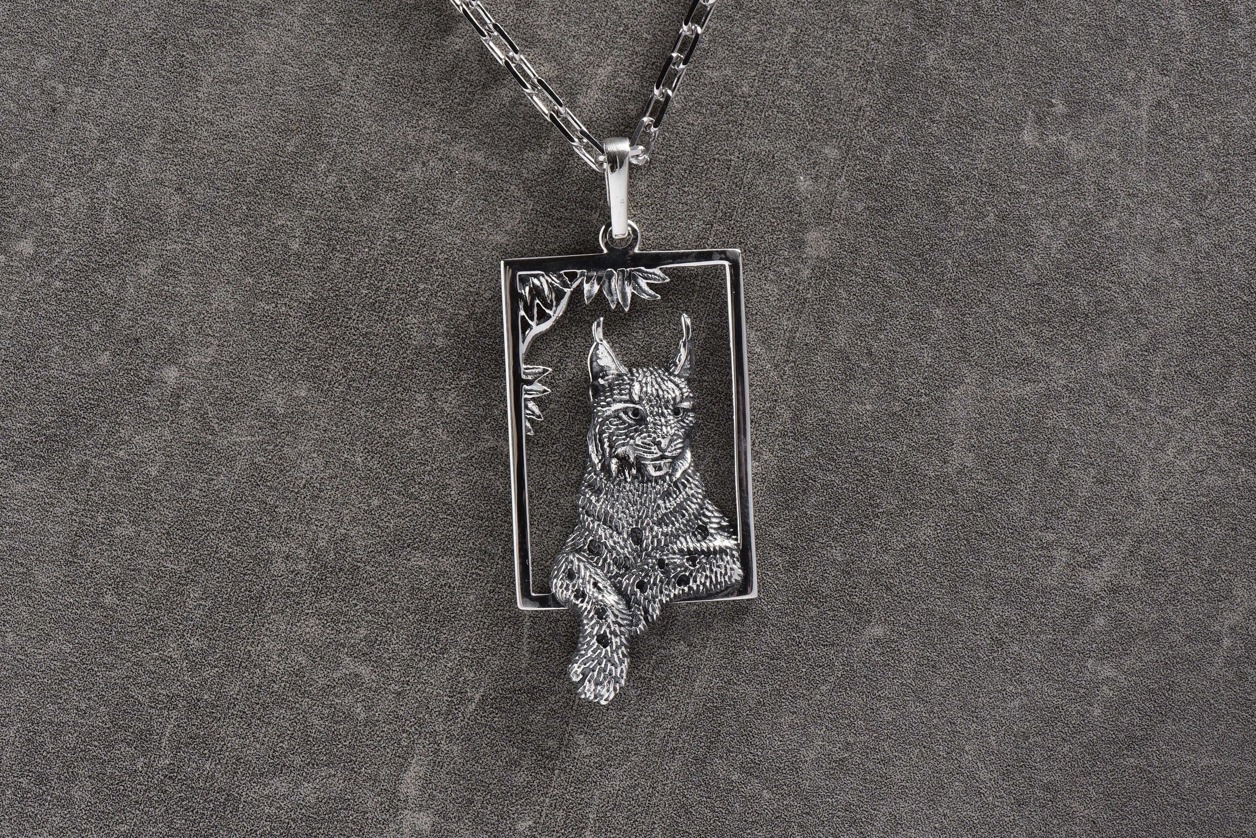 Lynx jewelry Lynx necklace Cat necklace Lynx pendant Animal Etsy