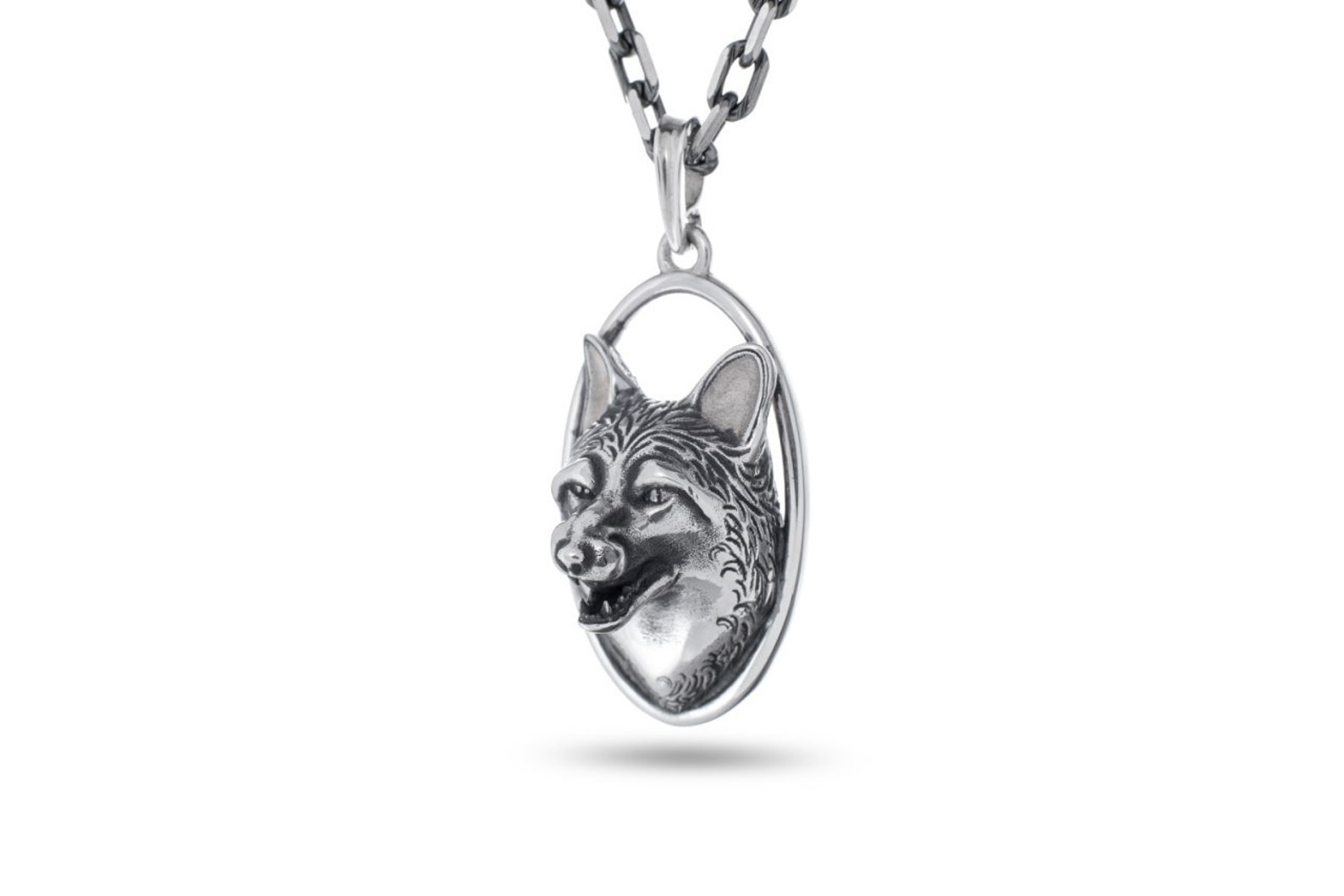 Wolf Jewelry licking Silver Wolf necklace Werewolf pendant Etsy