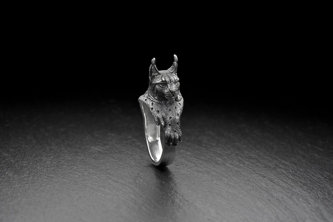 Lynx ring Lynx jewelry Maine Coon jewelry Bobcat ring Animal | Etsy