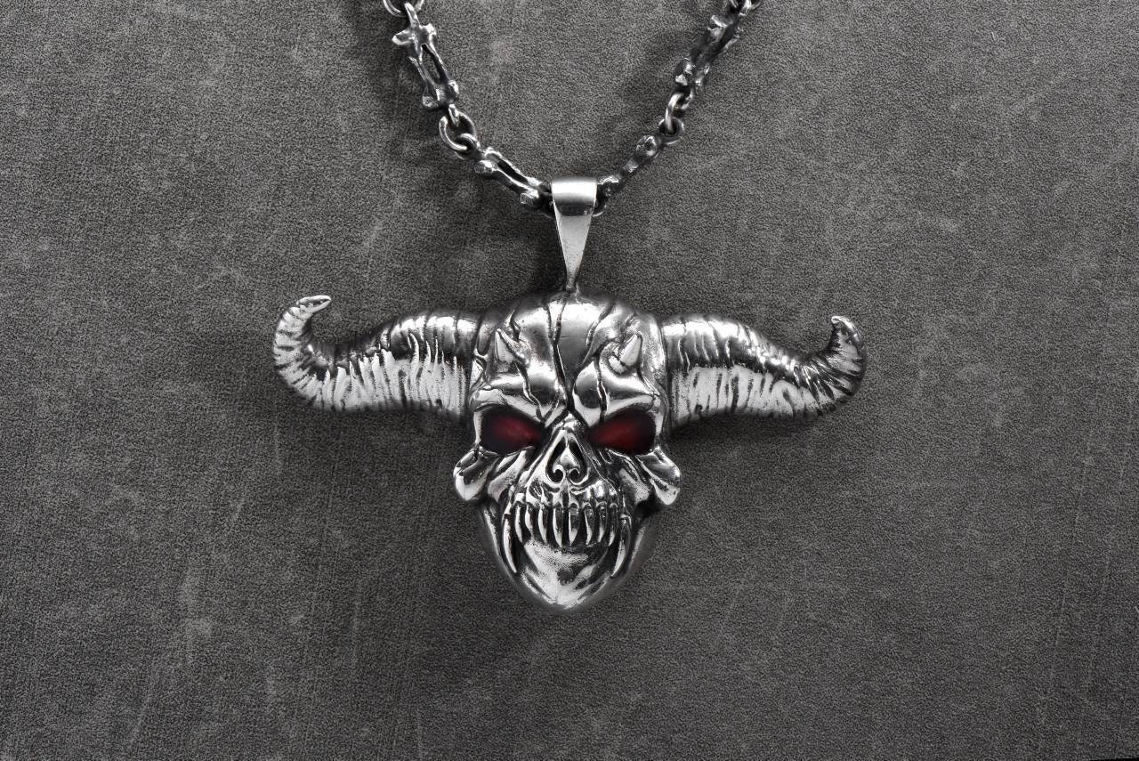 Demon necklace Daemon pendant Devil jewelry Demon from hell Etsy