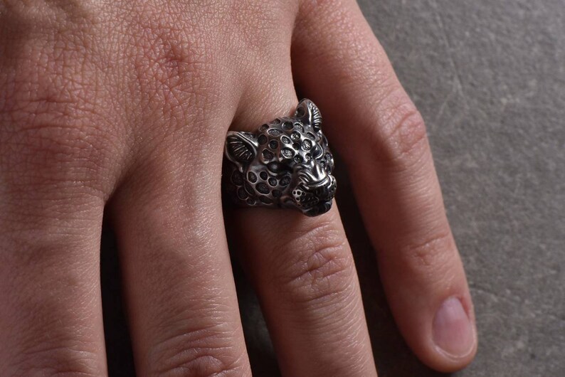 Leopard Ring Leopard Jewelry Animal Ring Cat Ring Sterling Etsy