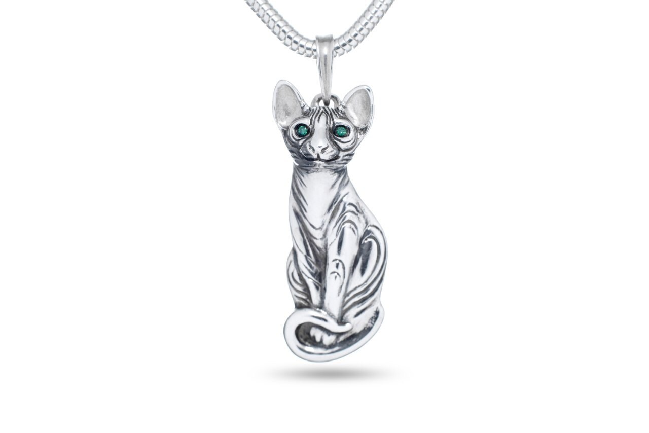 Sphynx necklace Sphynx jewelry Cat pendant Silver sphynx Cats Etsy