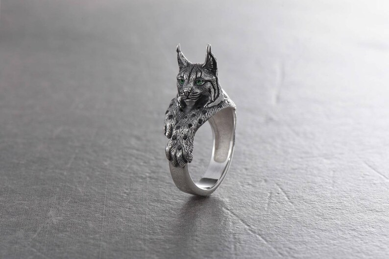 Lynx ring Lynx jewelry Maine Coon jewelry Bobcat ring Animal Etsy
