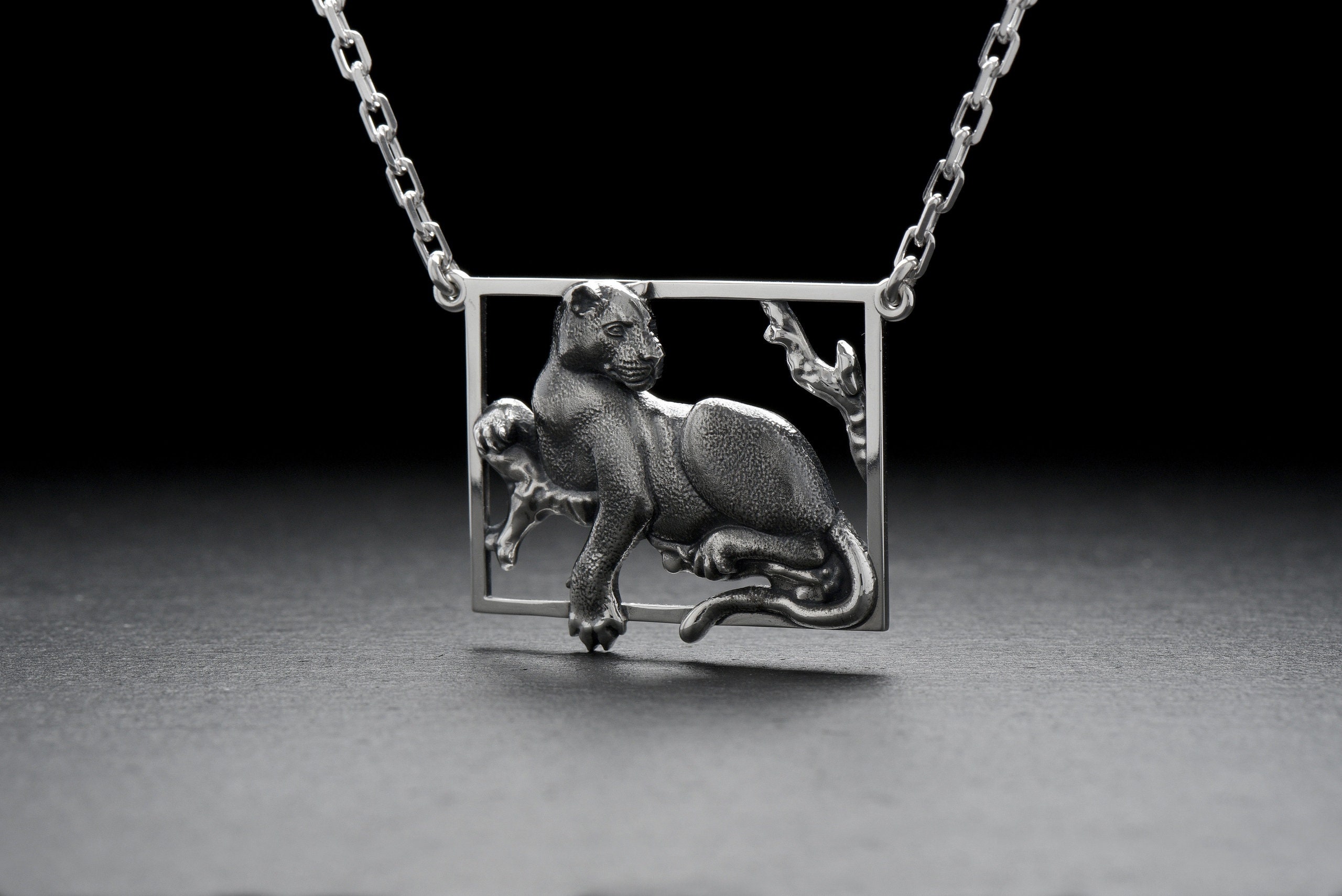 Panther necklace Panther pendant Panther jewelry Black panther Etsy