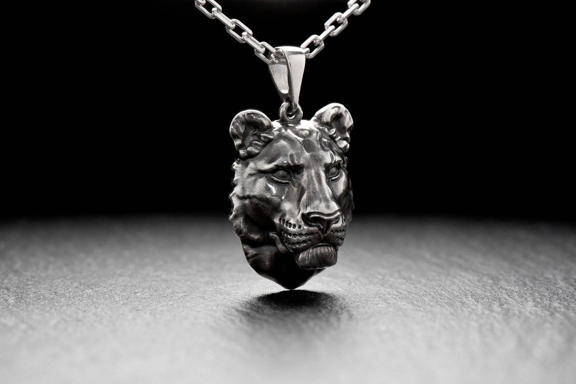 Lioness necklace Lion pendant Leo jewelry Animal pendant Cat | Etsy