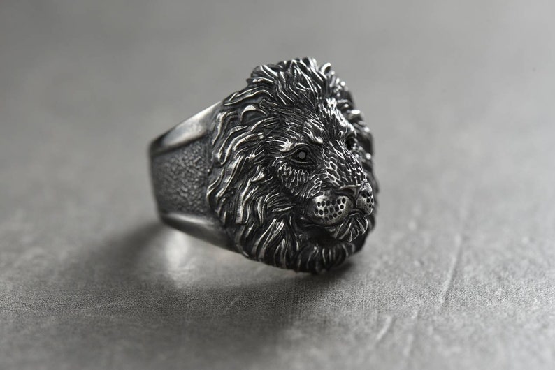 Anello Anello Leone Leo Gioielli Animale Gatto Gioielli Gatto Etsy
