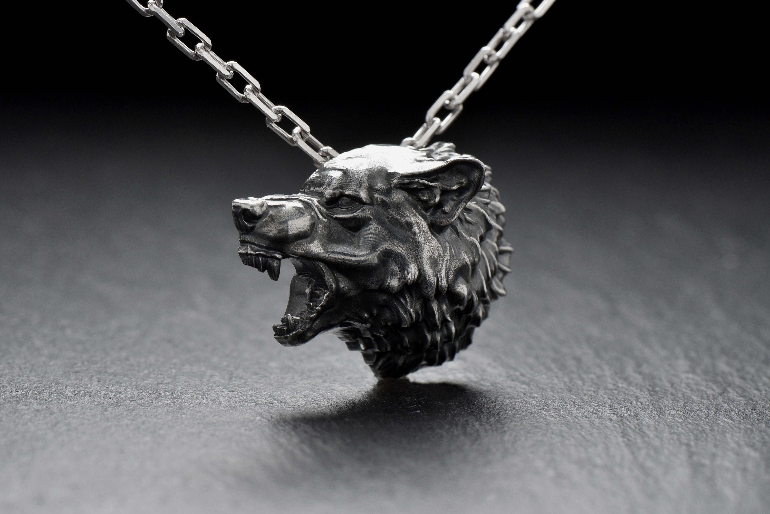 Wolf Jewelry Silver Wolf necklace Werewolf pendant Werewolf Etsy