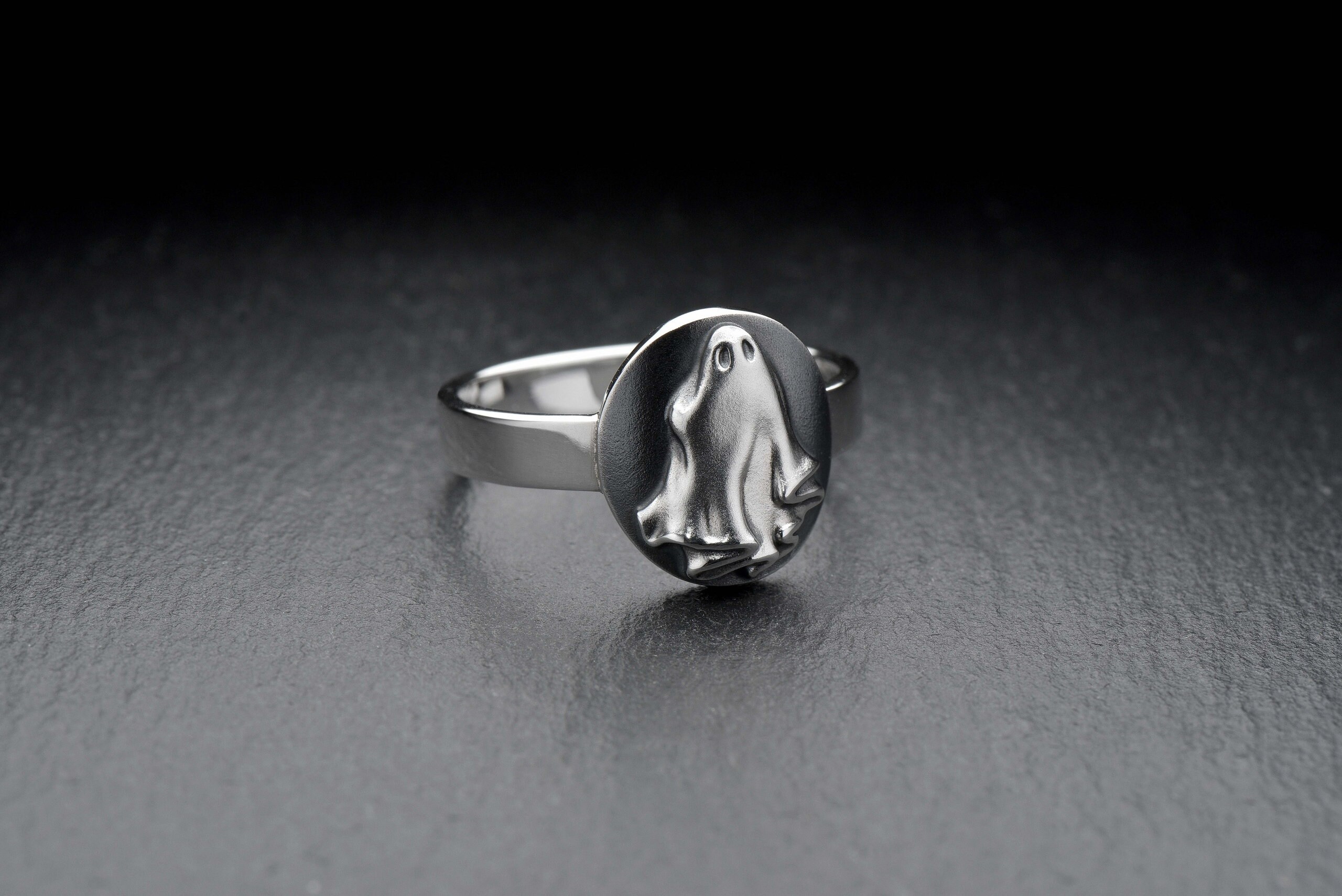 Ghost ring Cute Ghost ring Halloween ring Ghost jewelry Silver Etsy