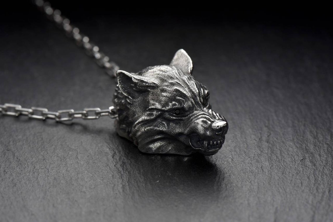 Wolf Jewelry Silver Wolf necklace Werewolf pendant Werewolf Etsy