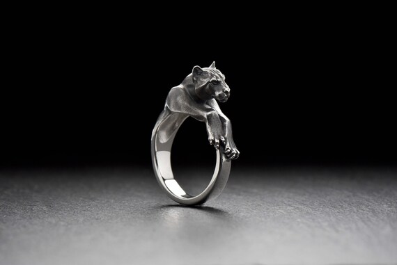 PUMA ring Ring Silber Katze Panther Ring Puma Katze Schmuck Schmuck Tier Anhänger. Puma, Panther, Tiger, Katze