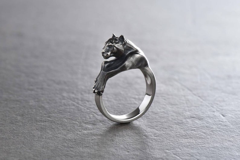 Puma Anello Regalo Di Gatto Anello Argento Pantera Anello Puma Etsy
