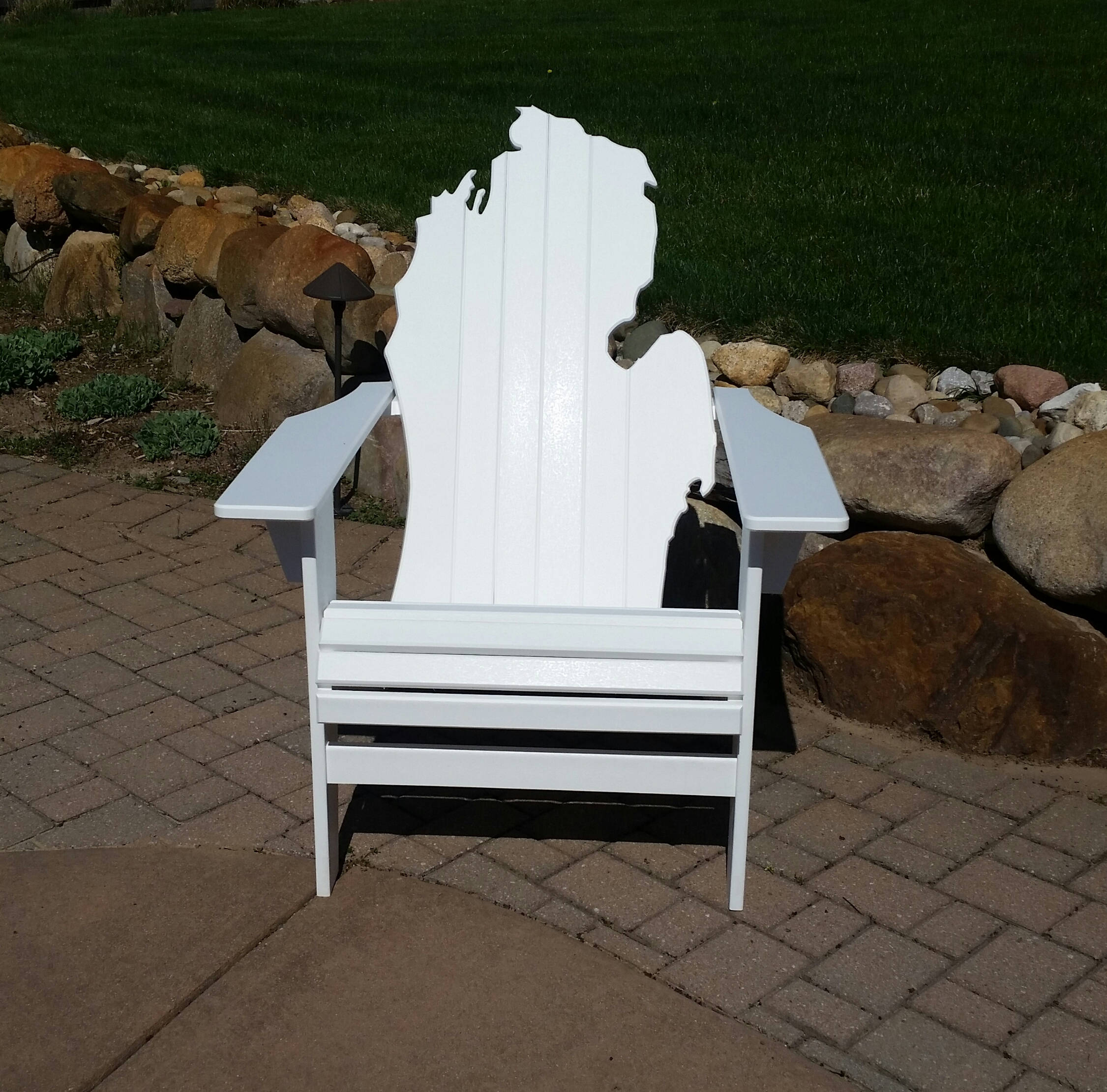 Michigan Adirondack Chair White Poly Lumber Etsy