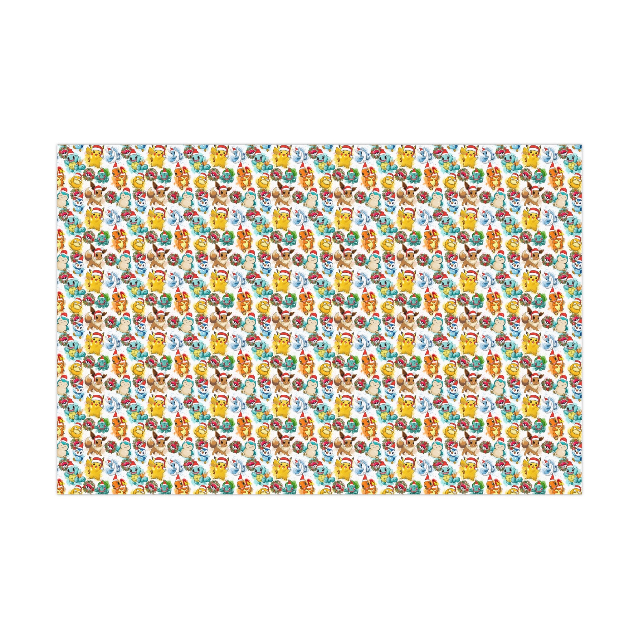 Pokemon Wrapping Paper christmas Edition Etsy