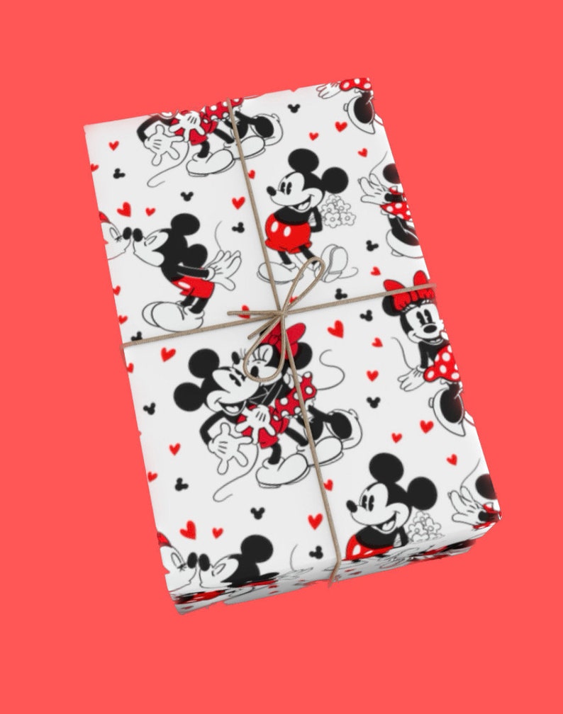 Mickey and Minnie Mouse Wrapping Paper Etsy