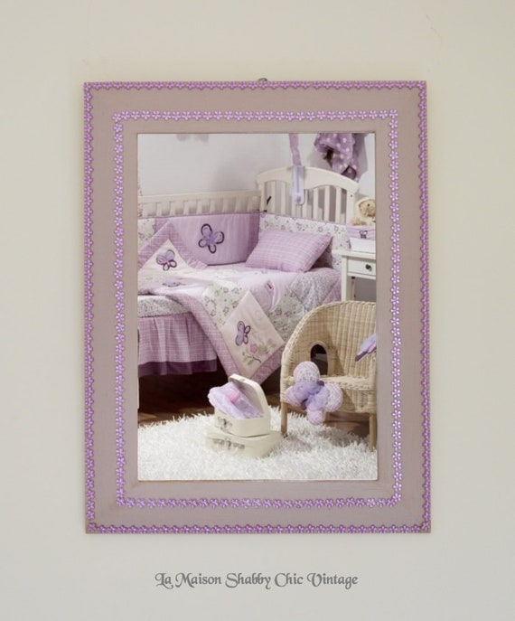 Lilac Mirror Purple Daisy 2 Way Wooden Framed Image 0
