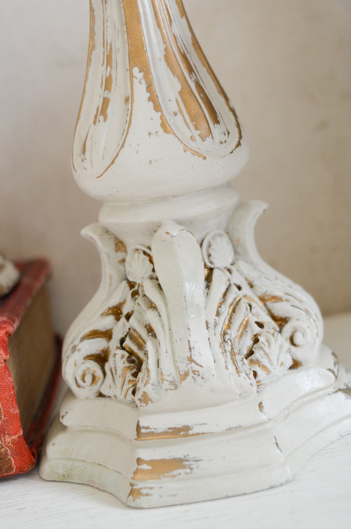 Pair French Style Candle Holders Hand Painted Shabby Chic Etsy