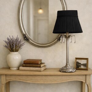 Vintage French Style Acanthus Table Lamp with Glass Icicle Droplets & Inline Switch