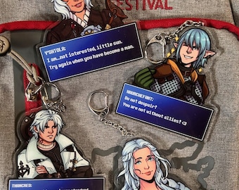 FFXIV Final Fantasy Dialogue Screen Acrylic Keychain Charm