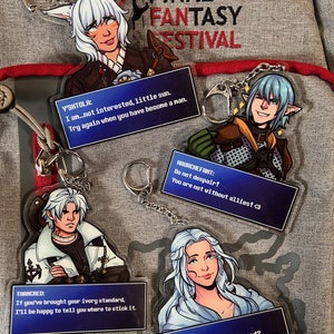 FFXIV Final Fantasy Dialogue Screen Acrylic Keychain Charm
