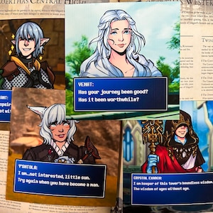 Final Fantasy XIV FFXIV FF14 Dialogue Screen Print 5x5 Matte Linen