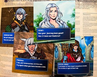 Final Fantasy XIV FFXIV FF14 Dialogue Screen Print 5x5 Matte Linen