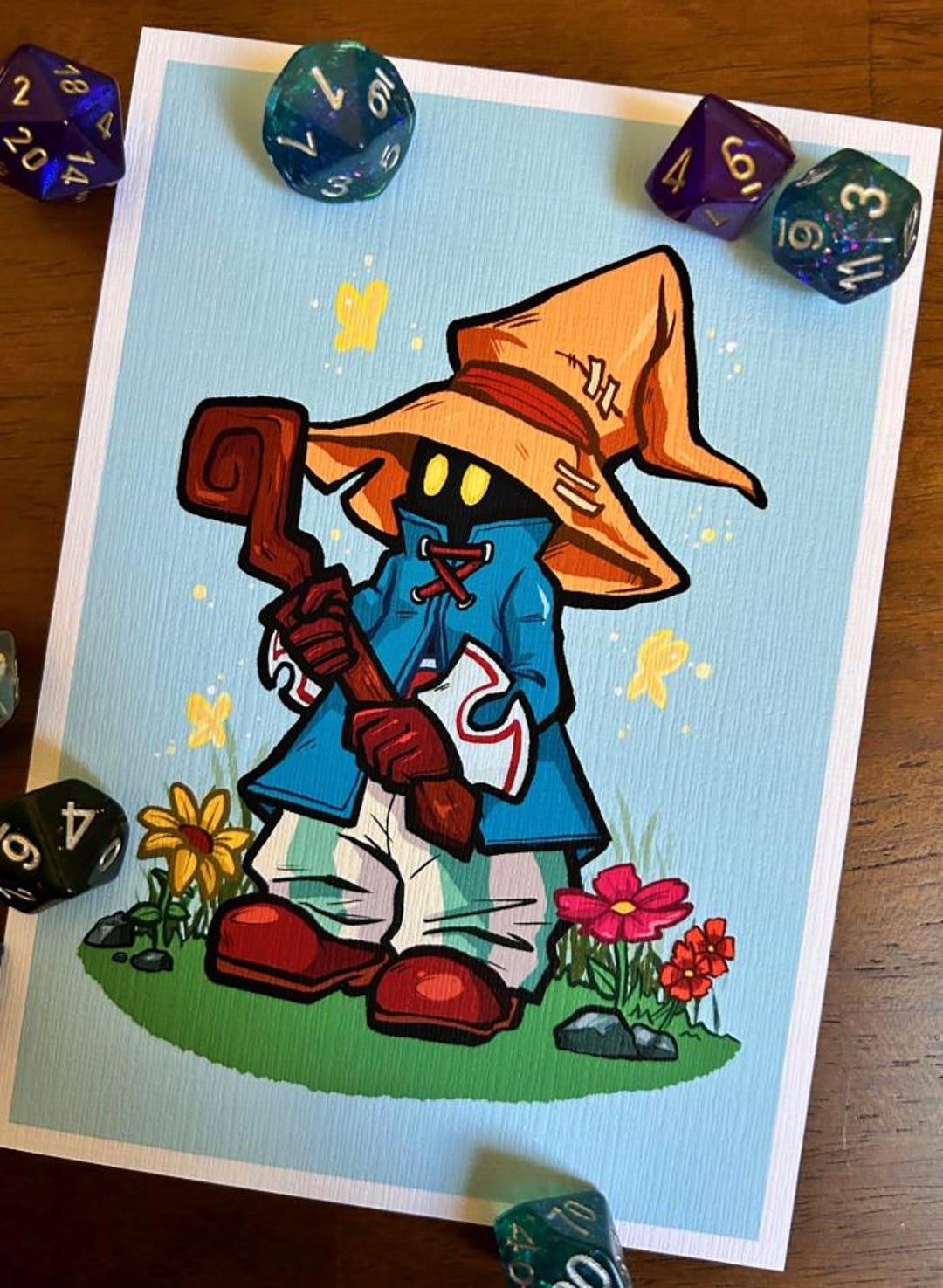 Final Fantasy IX 5x7 Matte Linen Vivi Black Mage Portrait Print - Etsy